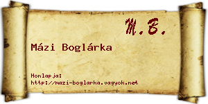 Mázi Boglárka névjegykártya